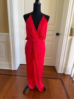 Young Fabulous & Broke Vibrant Red Knot-Front Maxi Dress